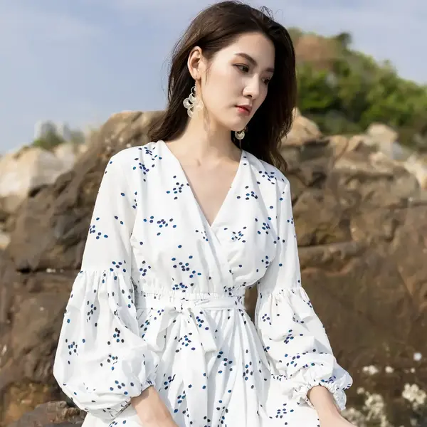 Chiffon Dress French Print Fairy Long Skir