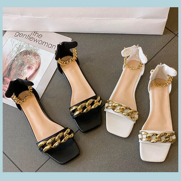 CT080 - open toe heel trendy flat bottom Roman shoes (3)