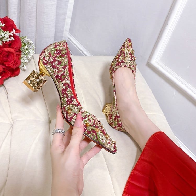 CT536 - Wedding new red high heels of women's shoe (1)