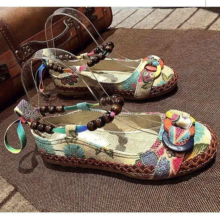 CT489 – retro shallow mouth embroidered shoes (2)