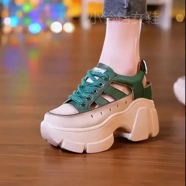 CT1232 – Women’s summer outdoor hollow shoes with inner height increase, casual leather shoes (2)