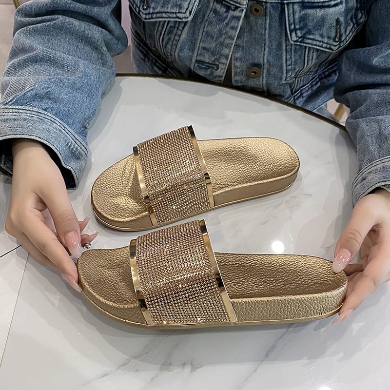 Diamond non-slip soft sole slippers