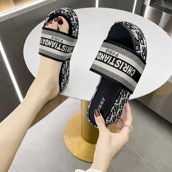 Letter slippers for women, all-match Shoes