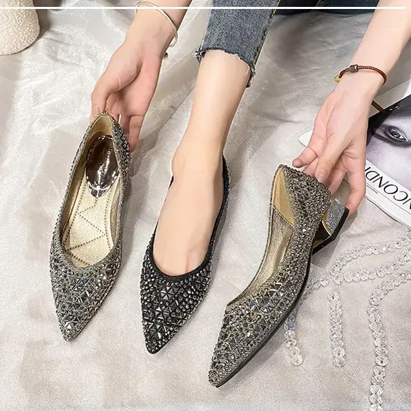 CT711 – Women’s Brand pointed-toe thick heel single shoes for women, spring and summer (4)