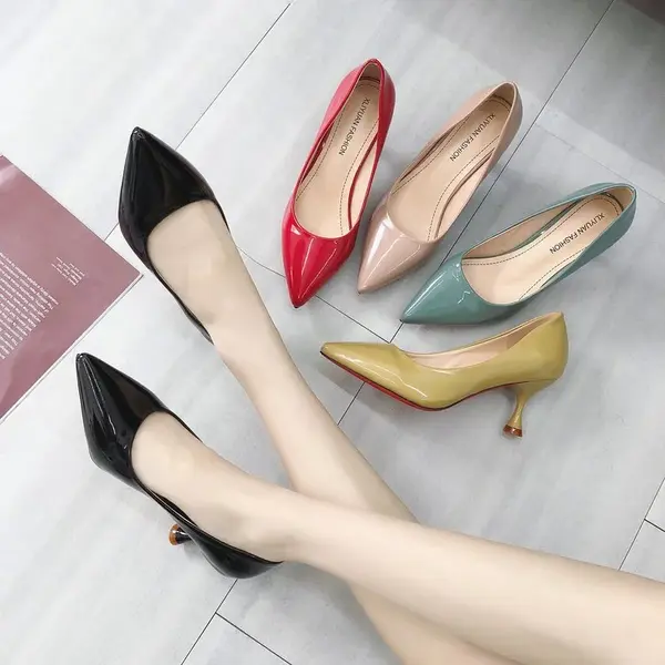 Spring girls' high heels single shoes