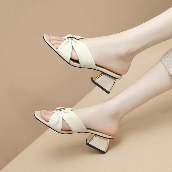 CT913 – Women’s Summer new one-piece thick high heels and fashion shoes (1)