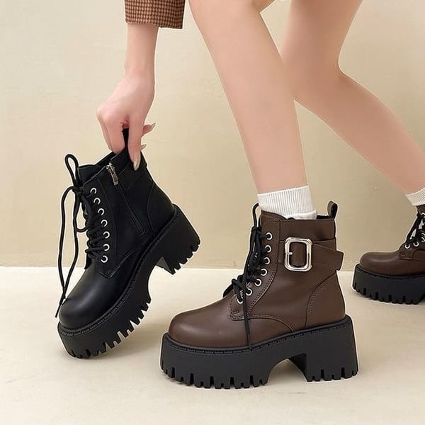 Thick-soled British-style Martin boots for women