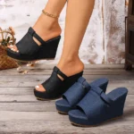 CT415 – Denim Cross-Border Wedge Slippers for Women (5)