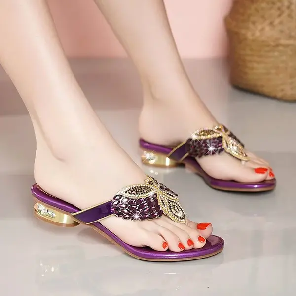 Rhinestone Slippers Women's
