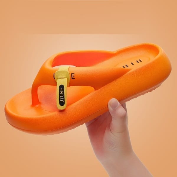 Women's flip-flops, stylish, thick-soled