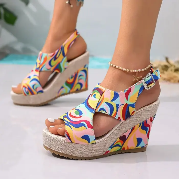 Cross-Border Large-Size Wedge Sandals for Women