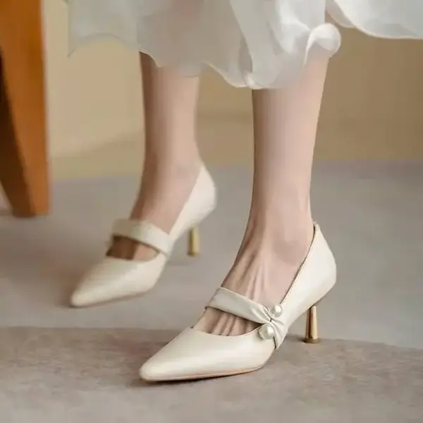 CT1275 – New pointed low-cut stiletto heel single-layer shoes (5)