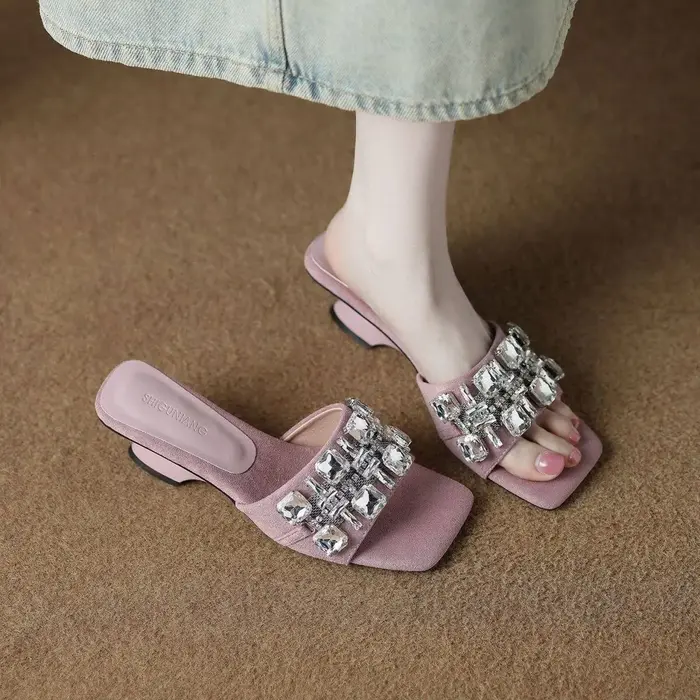 Stunning rhinestone wedge sandals