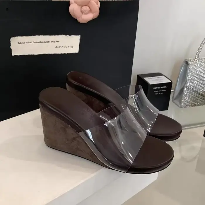 CT1293 – Summer New Style, Transparent One-Strap Sandals, Wedge High Heels (4)