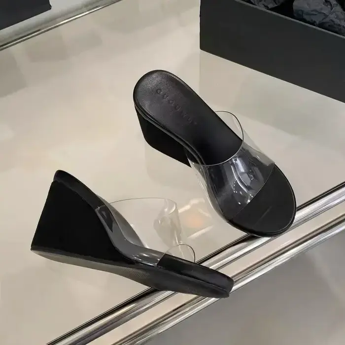 CT1293 – Summer New Style, Transparent One-Strap Sandals, Wedge High Heels (4)