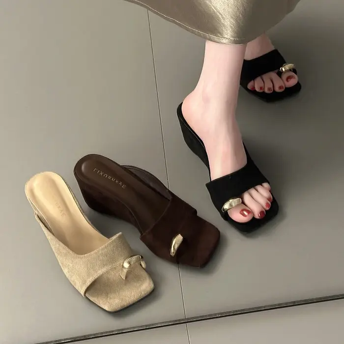Platform wedge heel sandals for women