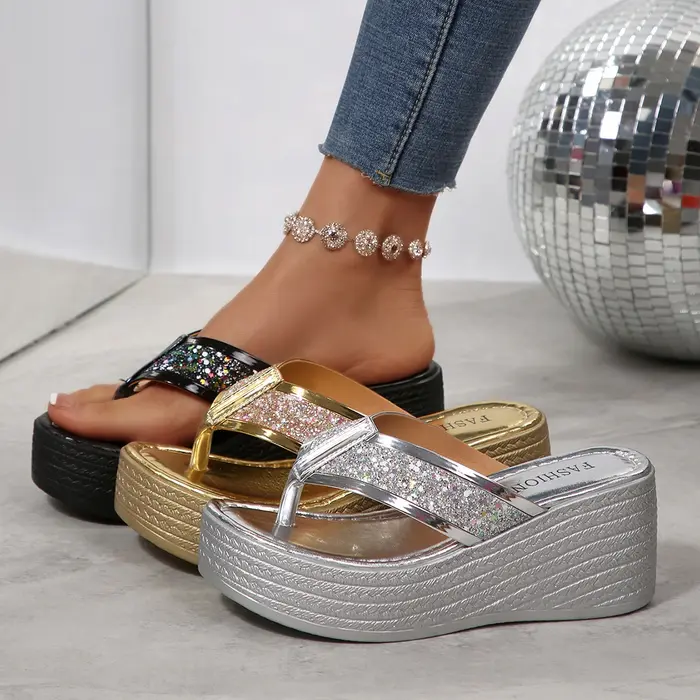 PU Material Source Fashion Wedge Shoes