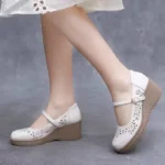 TP071 – Brand limited edition soft leather wedge clogs for women (1)