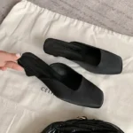 CT1318 -Shallow Satin Triangle Heel Mule Sandals (1)