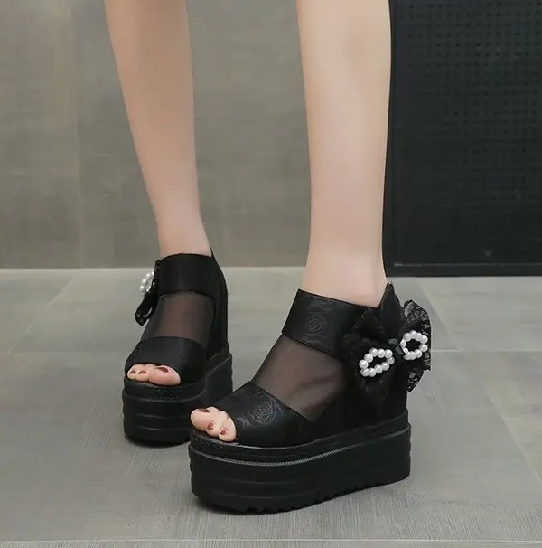 CT440 - Women’s Mesh Wedge Platform Shoes (6)