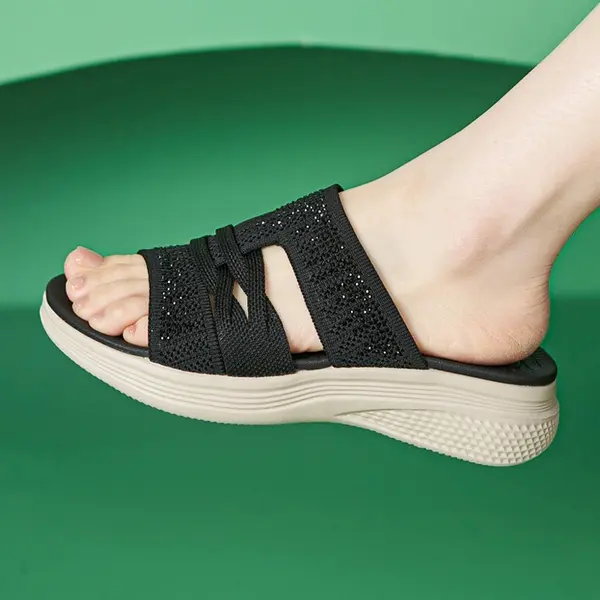 CT441 -Women’s Rhinestone Woven Platform Sandals (11)