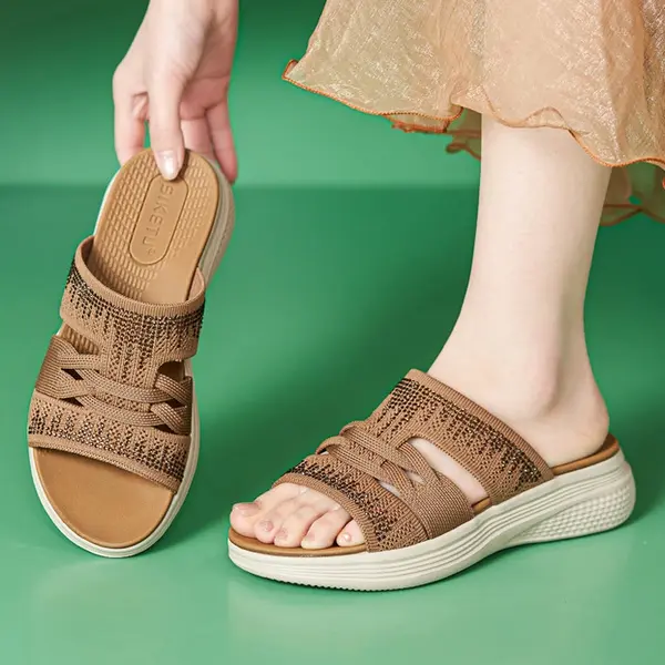 CT441 -Women’s Rhinestone Woven Platform Sandals (6)