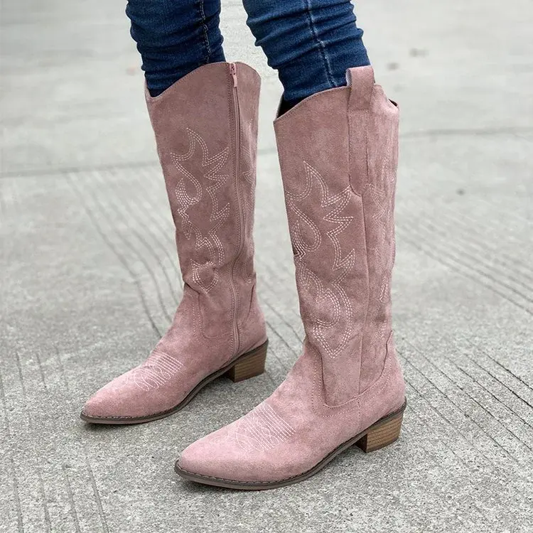 CT2624 – Western Style Embroidered Knee-High Boots (3)