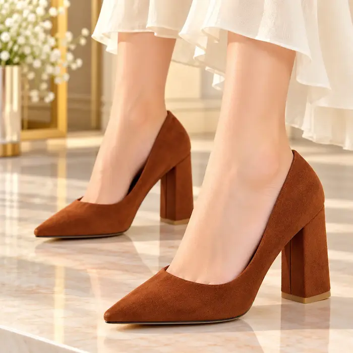 Women’s Stylish Pointed-Toe Block Heel