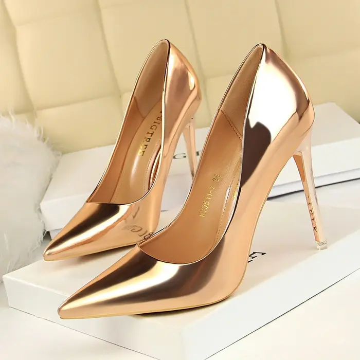 Fashionable Metal High Heels Women's Shoes