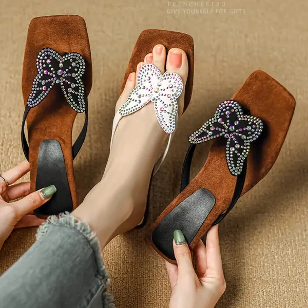 Women's Bow Rhinestone High Heel Sandals