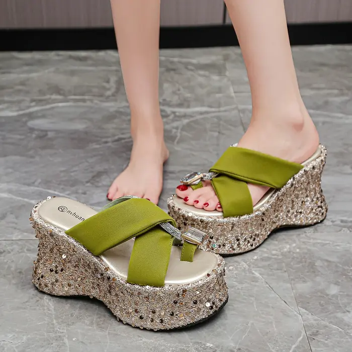 Slip-On with Rhinestones and Sequins, Sandals