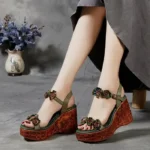 CT418 – New Flower One-Line Wedge Sandals (3)