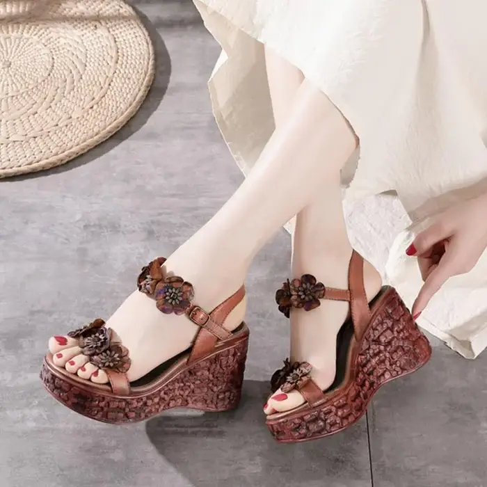CT418 – New Flower One-Line Wedge Sandals (3)